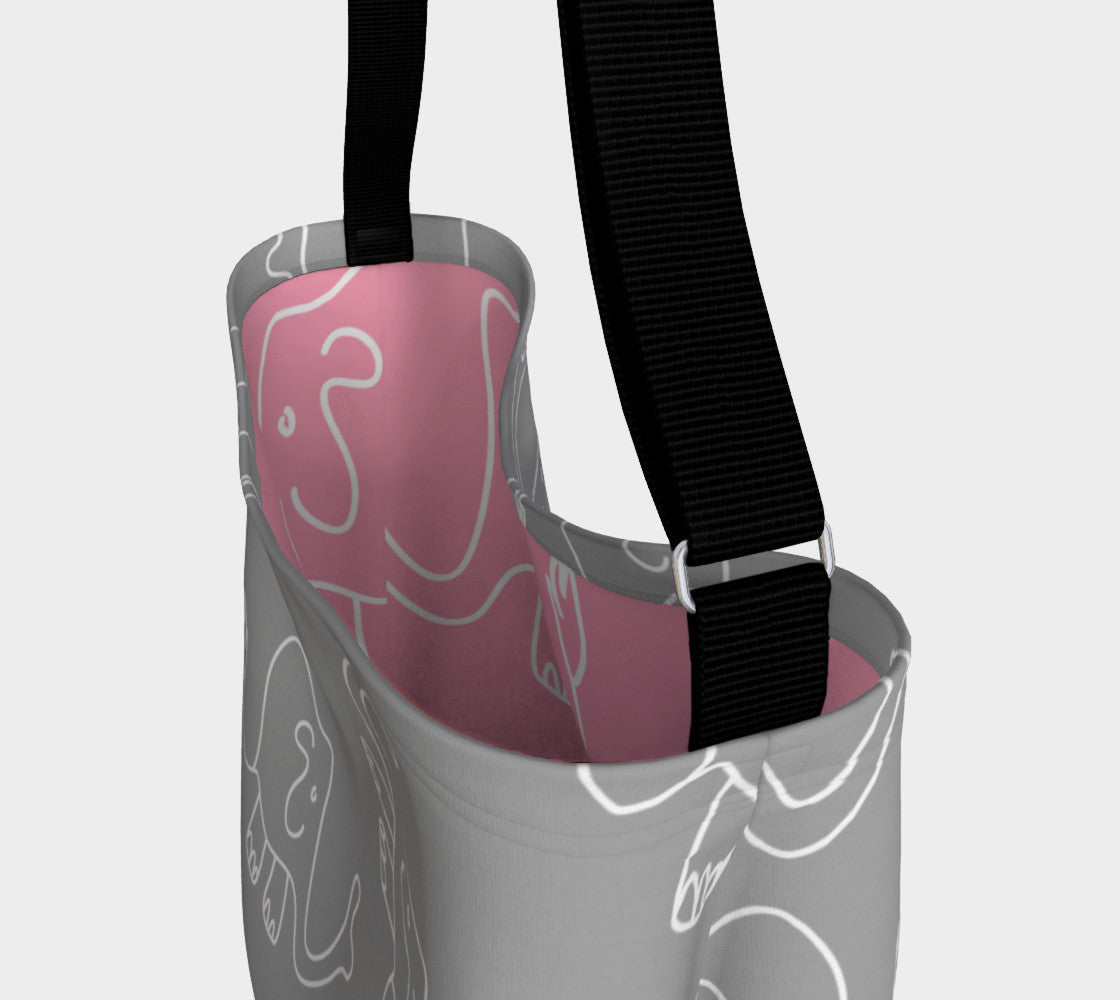 Jungleopia Grey and Pink Elephant Tote