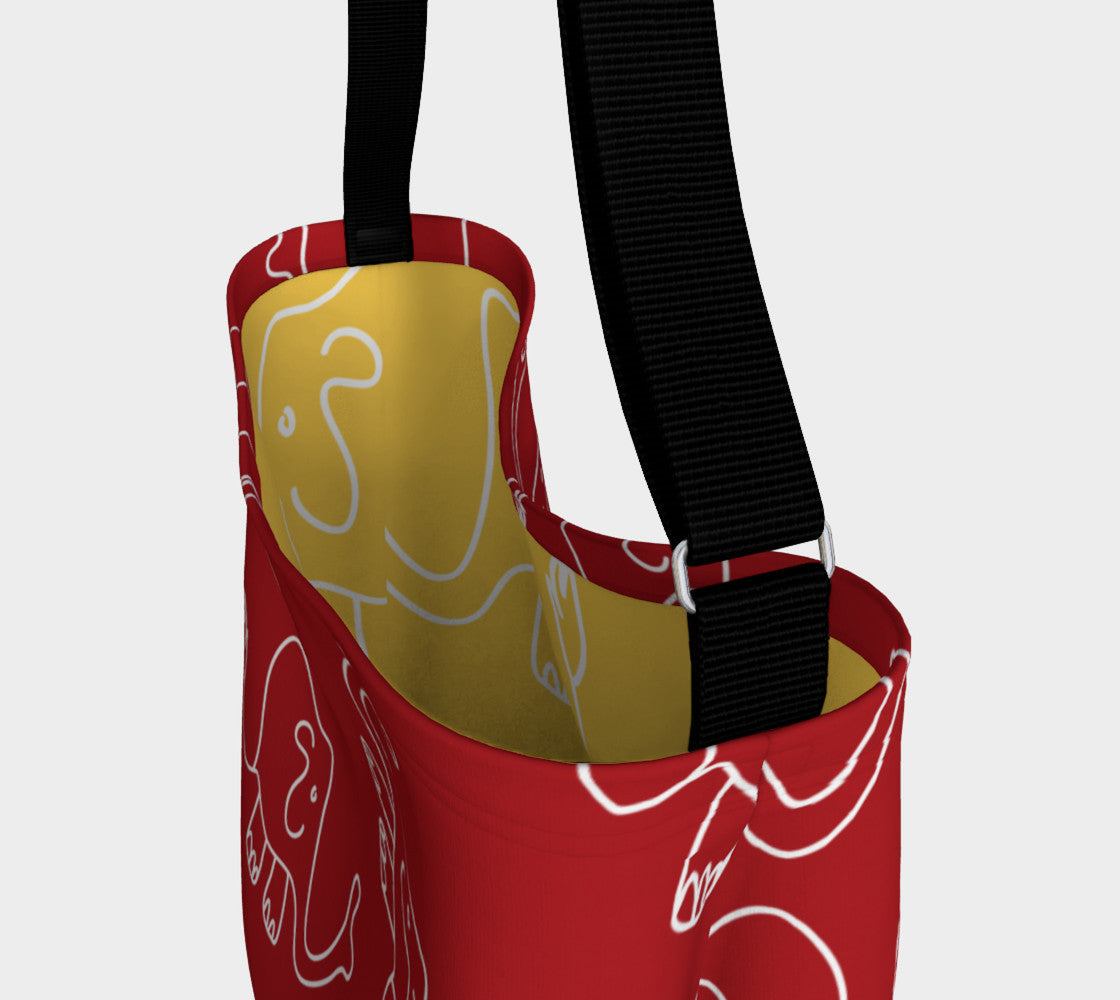 Jungleopia Red and Yellow Elephant Tote